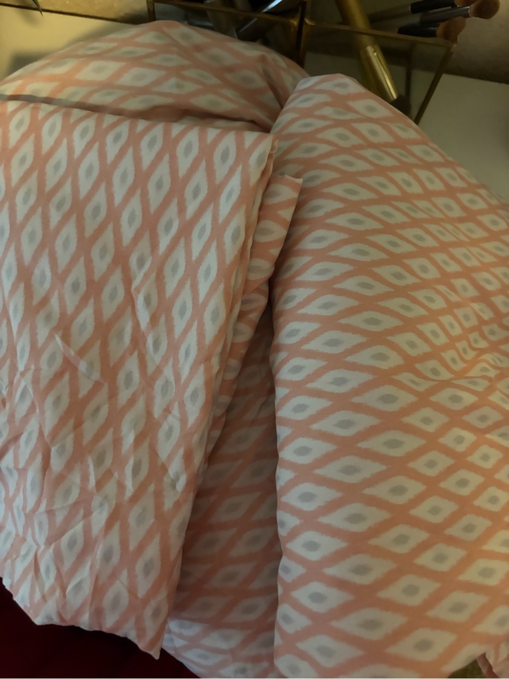 Soft Coral Patterned full size sheets  - Home Bedding